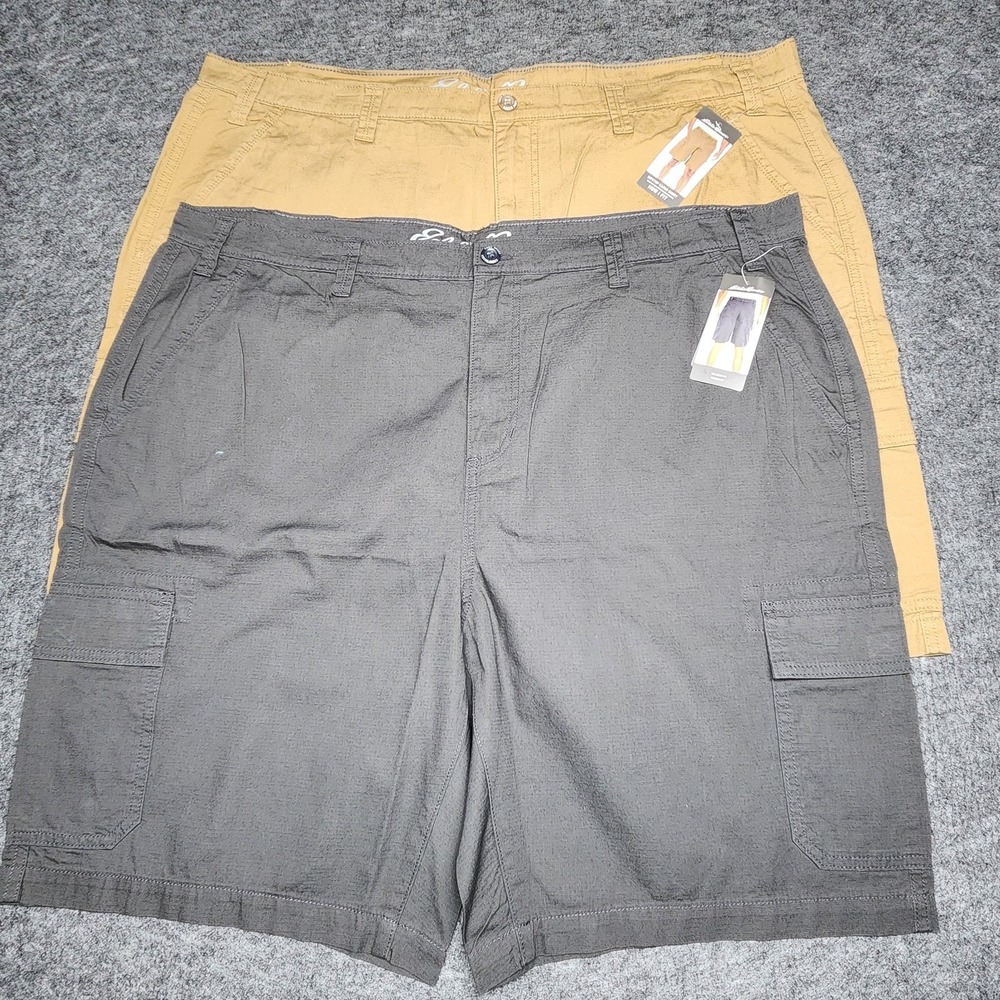 Eddie Bauer Lot 2 Mens Ripstop Cargo Shorts 10" Inseam Relaxed Fit 44 NWT Cotton